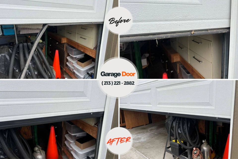 Before and after: garage door repair Jeffersonville, GA